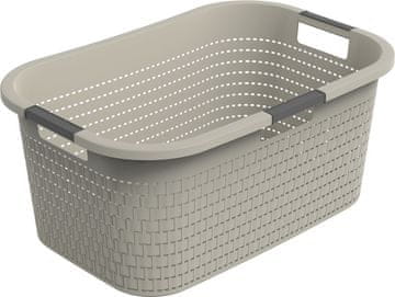 Rotho Plastična košara za rublje COUNTRY 40 L, elegantna cappuccino boja