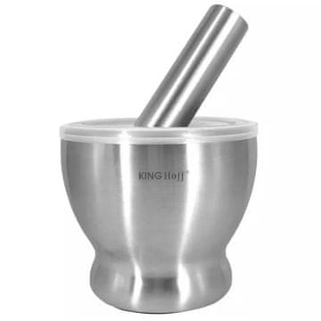 KINGHoff KH-1661 mužar od nehrđajućeg čelika s poklopcem, 13 cm