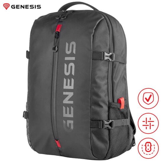 Genesis PALLAD 410 univerzalni ruksak, za prijenosna računala do 39,6 cm, izdržljiv, crna