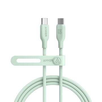 Anker 543 BIO kabel, USB-C na USB-C, 0,9 m, zelena