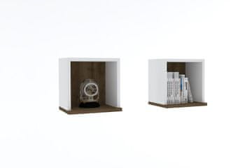 Woody Fashion Zidna polica, Sevima - White, Walnut