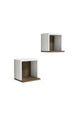 Woody Fashion Zidna polica, Sevima - White, Walnut