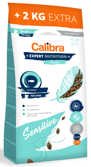 Calibra Expert Nutrition Sensitive hrana za odrasle pse, s lososom, 12 + 2 kg