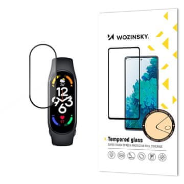 WOZINSKY Izdržljivo kaljeno staklo za cijeli zaslon s okvirom za Xiaomi Mi Band 8 Full Glue crno