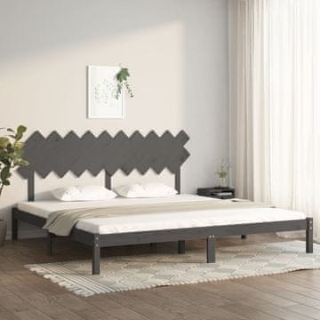 Vidaxl Okvir za krevet sivi 200 x 200 cm masivno drvo