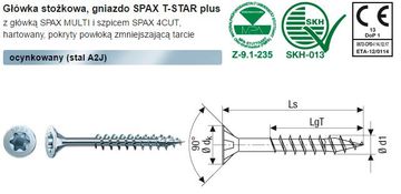 Spax Vijak za drvo, bijeli pocinčani (200) txtg 4.0*50MM wirox mini - SX164187I