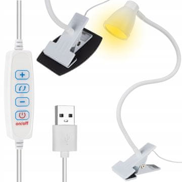 Malatec USB 24 LED pomična stolna lampa 3 načina osvjetljenja dim. bijela