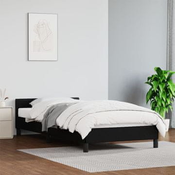 Vidaxl Okvir kreveta s uzglavljem bez madraca, crni, 100x200 cm