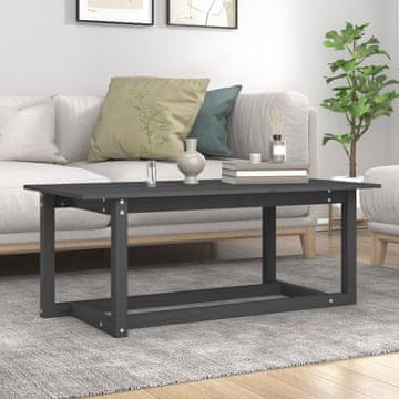 Vidaxl Klub stolić, sivi, 110x55x45 cm, masivni borov drvo