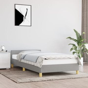 Vidaxl Okvir kreveta bez madraca, svijetlosiva, 90x190 cm, presvučen tkaninom
