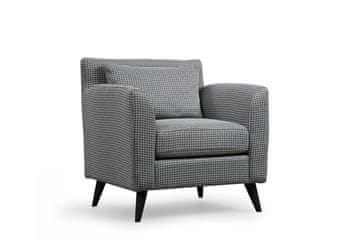 Atelier Del Sofa Fotelja, Crno Bijela, Nordic Armchair - Patterned