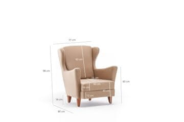 Atelier Del Sofa Fotelja, Krem, Lola Berjer - Cream