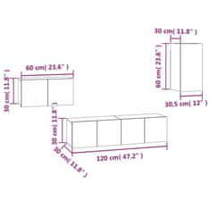 Vidaxl 4-dijelni set TV ormarića boja dimljenog hrasta drveni