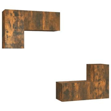 Vidaxl 4-dijelni set TV ormarića boja dimljenog hrasta drveni