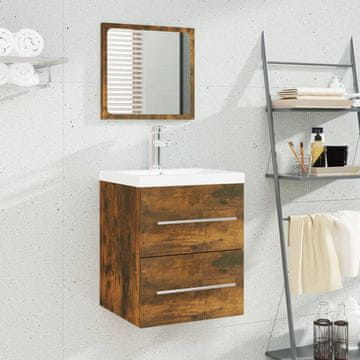Vidaxl Ormarić za sudoper, dimljeni hrast, materijal na bazi drveta