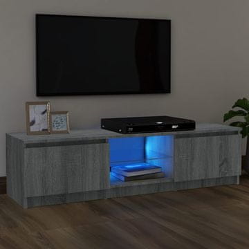 Vidaxl TV ormarić s LED rasvjetom, sivi hrast sonoma, 120x30x35,5 cm