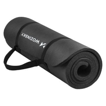 WOZINSKY PROSTIRKA ZA JOGU I FITNESS DEBELOM PROTUKLIZNOM PJENOM CRNA 180 CM