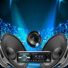 Dexxer 1DIN auto radio 4x50W MP3 2x USB 3.0 Bluetooth 12V