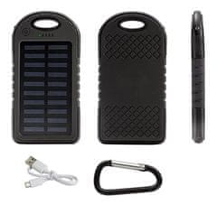 aptel Solar 2x USB powerbank 5000mAh 1x microUSB + LED lampa
