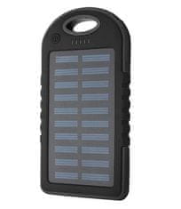 aptel Solar 2x USB powerbank 5000mAh 1x microUSB + LED lampa
