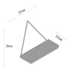 Woody Fashion Zidna polica, Crno Tamni orah, Begonia