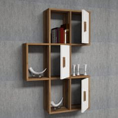 Woody Fashion Zidna polica, Flora - Walnut, White