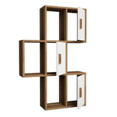 Woody Fashion Zidna polica, Flora - Walnut, White