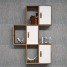 Woody Fashion Zidna polica, Flora - Walnut, White