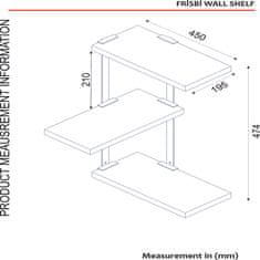 Woody Fashion Zidna polica, Orah Crno, Frisbi