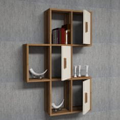 Woody Fashion Zidna polica, Flora - Walnut, Cream