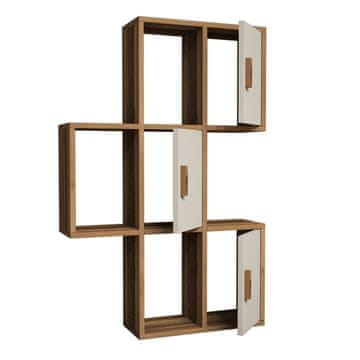 Woody Fashion Zidna polica, Flora - Walnut, Cream