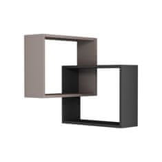 Woody Fashion Zidna polica, Lagana moka Antracit, Ring - Light Mocha, Anthracite