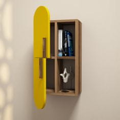Woody Fashion Zidna polica, Rose - Walnut, Yellow