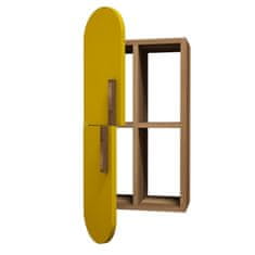 Woody Fashion Zidna polica, Rose - Walnut, Yellow