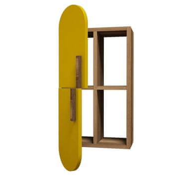 Woody Fashion Zidna polica, Rose - Walnut, Yellow