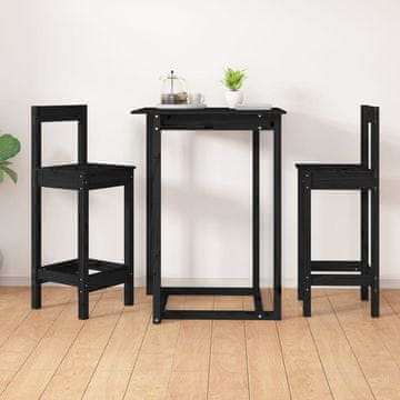 Vidaxl Barske stolice 2 kom Crne 40x41,5x112 cm Borovino