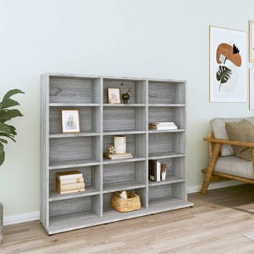 Vidaxl Ormarić za CD-ove sivi hrast sonoma 102 x 23 x 89,5 cm