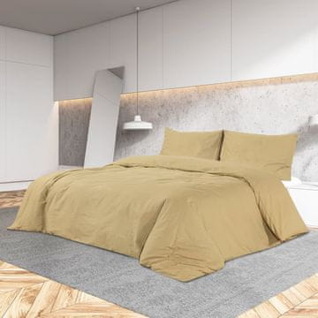 Vidaxl Posteljina, taupe, 135x200 cm, svijetla mikrofibra