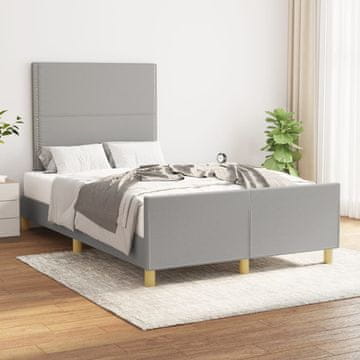 Vidaxl Okvir kreveta bez madraca svijetlo sivi 120x200 cm presvučen tkaninom