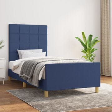 Vidaxl Okvir kreveta bez madraca plavi 90x200 cm tkanina