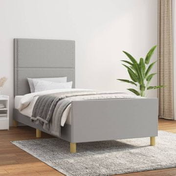Vidaxl Okvir kreveta bez madraca svijetlo sivi 100x200 cm tapecirani tkaninom