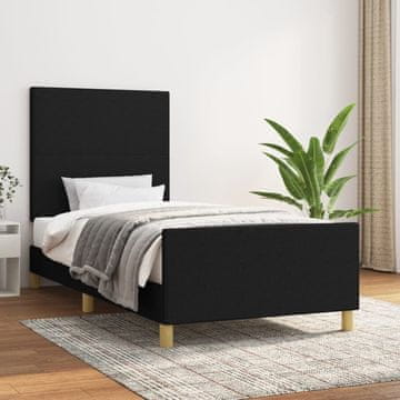 Vidaxl Okvir kreveta bez madraca crni 90x190 cm tkanina