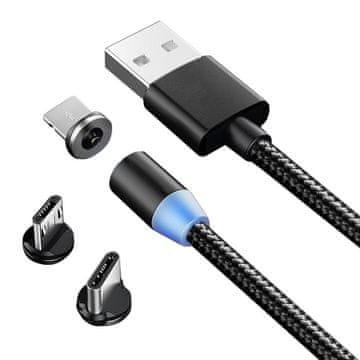 Verkgroup 3u1 mikro tip-c USB magnetni kabel za telefone 1m