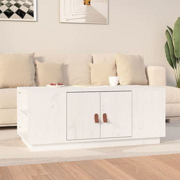 Vidaxl Klub stolić bijeli 100x50x41 cm masivni borov drvo