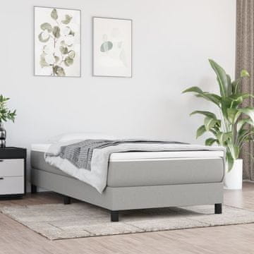 Vidaxl Madrac s džepićastim oprugama svijetlo sivi 80x200x20 cm tkanina