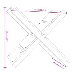 Vidaxl Držač za cjepanice sivi 47 x 39,5 x 48 cm od masivne borovine