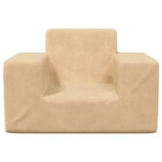 Vidaxl Dječja fotelja krem od mekanog pliša
