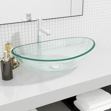 Vidaxl Umivaonik od prozirnog kaljenog stakla 54,5 x 35 x 15,5 cm