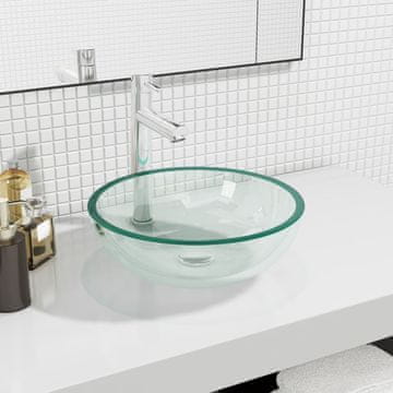 Vidaxl Umivaonik od prozirnog kaljenog stakla 35 x 12 cm