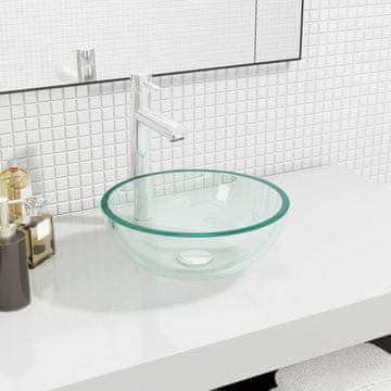 Vidaxl Umivaonik od prozirnog kaljenog stakla 30 x 12 cm
